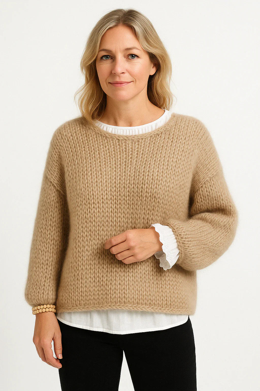 Dame Oversized Myk Strikkegenser