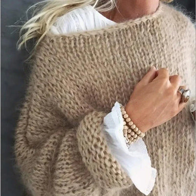 Dame Oversized Myk Strikkegenser